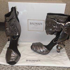 Balmain Sliver chain link heel